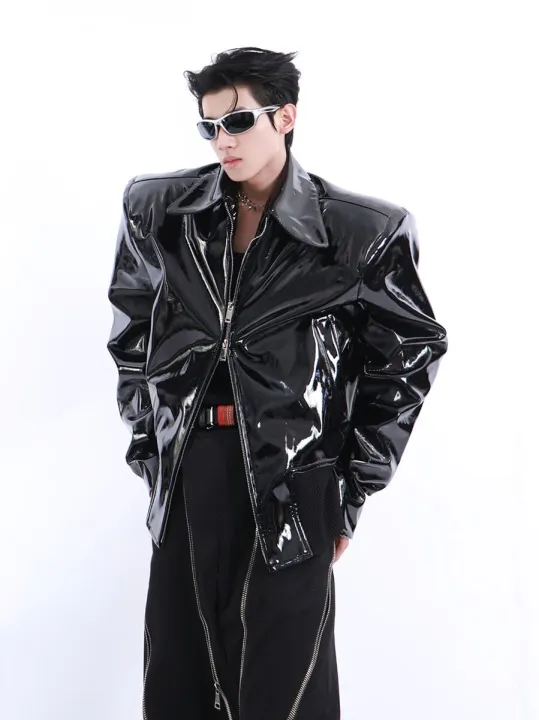 Black%20Piano%20Face%20Leather%20Cool%20Chic%20Coat%20Man%20Boy's%20Tech%20Wear%20Jacket%20Punk%20Rock%20Festival%20Stage%20Show%20TV%20Singers%20Guitar%20Drums%20Unifo%20-%20Image%206