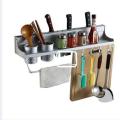 Multifunctional Kitchen Wall Storage Pot Lid Rack,Chopstick holder Hanging Pot Rack Organizers Wall Mounted, Kitchen Cooking Utensil Holder , Pan Hanger with 8 hooks. 
