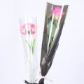 50pcs Single Rose Sleeves Flower Wrapping Bag Bouquet Packaging Bags Clear Cellophane Floral Wrappers For Valentine's Day Demoo.