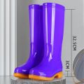 High Non-Slip Fleece-Lined Cotton-Padded Rain Boots Waterproof Rain Boots Barrel Rubber Shoes Shoe Cover Rubber Boots Women's Kitchen Warm Winter.