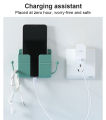 Multi-Function Wall Mounted Organizer Holder, Storage Box, Remote Control, Mobile Phone Plug, Home Charging Shelf - Phone Stand. 