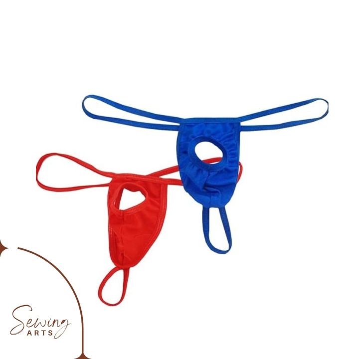 2 Pieces Men's Underwear Knitted Panties Without Trace T-shaped Back pants Micro Thongs Underpants Lingerie From Sewing Arts / Stylish & Fashionable Seductive T-Back Panties For Mens Red, Black, White, Blue, Golden, silver- Free Size)