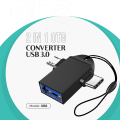 GEEOO Premium Quality GB-8 2-in-1 Micro & Type-C USB 3.0 OTG Adapter.