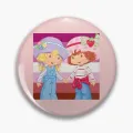 Strawberry Shortcake Vintage Brite Soft Button Pin Customizable Fashion Hat Brooch Badge Cartoon Women Gift Lapel Pin Metal. 