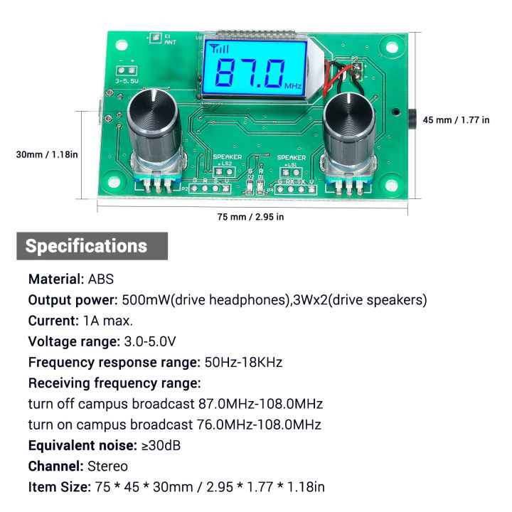 KOGEEK%20Digital%20FM%20Radio%20Wireless%20Receiver%20Module%20LCD%20Display%20with%20Backlight%20DSP%20PLL%20Module%2076.0MHz-108.0MHz%20Mini%20Digital%20Stereo%20FM%20Mini%20Radio%20Module%20-%20Image%202