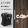 (New) key lock box, wall-mounted zinc alloy key box weatherproof 4-digit combination key torage lock box. 
