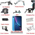 Inner Parts For iPhone XR Front Rear Camera Charging Port Power Volume Button Flex Cable With Taptic Engine Ear Loud Speaker.