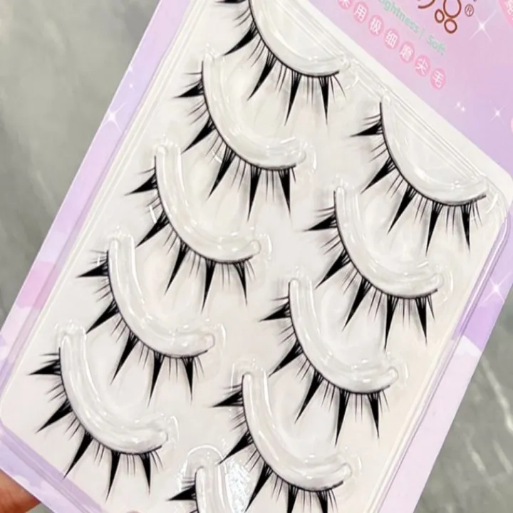Cat-Eye%20Makeup%20Manga%20Lashes%20Natural%20Wet%20Look%20Dramatic%20Fake%20Eyelashes%20Fluffy%20Fairy%20Clusters%20Cosplay%20Lashes%20Women%20-%20Image%205