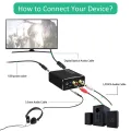 Digital to Analog Audio Converter,DAC Digital SPDIF Optical to Analog L/R RCA & 3.5Mm AUX Stereo Audio Adapter. 