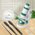 Kids Science Microscope Kit Spare Parts Accessories 60-180X Educational Mini Pocket Handheld Smart Phone Microscope with LED Light White+Black. 