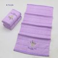 Couple Towel Cotton Simple Lavender Striped Print Face Towel.
