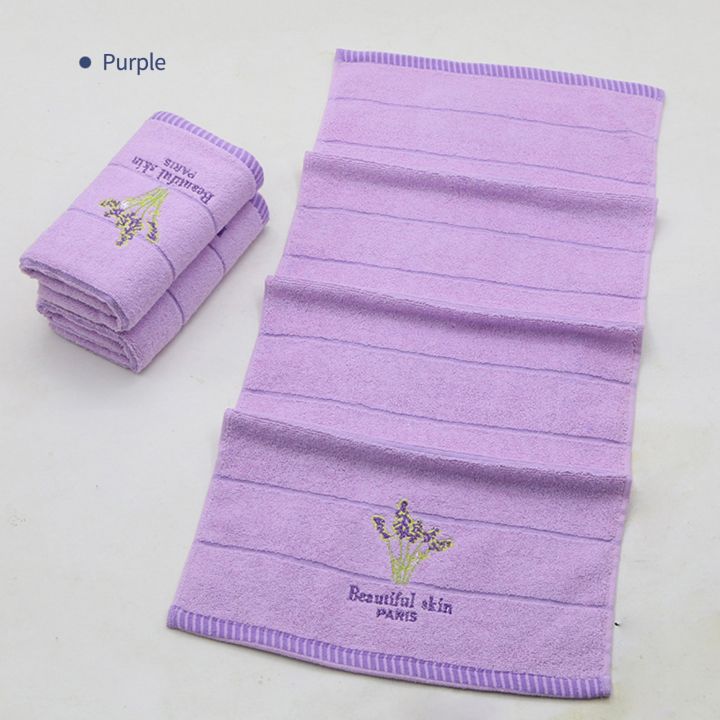 Couple%20Towel%20Cotton%20Simple%20Lavender%20Striped%20Print%20Face%20Towel%20-%20Image%205
