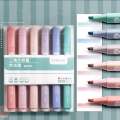 6 pcs/Pastel highlighters/Stationery/Pastel markers/Water-based markers/Inexpensive text highlighters f0643. 