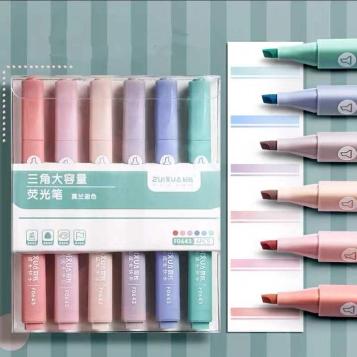 6%20pcs/Pastel%20highlighters/Stationery/Pastel%20markers/Water-based%20markers/Inexpensive%20text%20highlighters%20f0643%20-%20Image%204