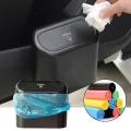 Mini Trash Bin Auto Dust Organizer Car Interior Rubbish Bag Garbage Container Storage Box Bucket Hanging Small Car Accessories. 