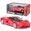 Ferrari SF90 Stradale Red with Black Top 1/24 Diecast Model Car by Bburago. 