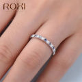 【Aesth Diary Store】ROXI 2020 Luxury Blue Stone Crystal Rings For Women Silver Color Fire Opal Ring Dainty Wedding Bnad Engagement Ring Jewelry Gift.