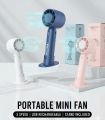 Portable Mini Handheld Fan T10 USB Rechargeable 3 Speed Mobile Stand.