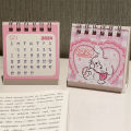 2024 Cartoon Pink Cat Desk Calendar Mini Cute Standing Flip Desktop Calendar Small Daily Planning Monthly Calendar For Home. 