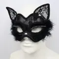 P-Jsmen Luxury Venetian Masquerade Mask Black Cat Lace Mask Fancy Dress Christmas Halloween Costume Party for Girls Women. 