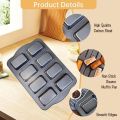 Durable 8-Cavity Mini Loaf Brownie Pans Non-Stick Large Capacity Mini Bread Baking Mold DIY Rectangular Carbon Steel Cake Mold Kitchen Use.