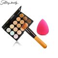 Full Coverage Concealer + Foundation Brush Makeup Set Cream Professional Contour Palette Professional Color Brush Sponge Puff. 