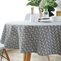 Round Tablecloth 47/59/39 Inch Linen Dining Room Table Cover Washable Table Cloth Decorative Table Cover for Indoor and Outdoor. 