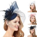 Fascinators For Women Tea Party Headband Hat Flower Mesh Ribbons Feathers Hair Clip For Wedding Cocktail Headband Accessories. 