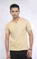 Henley T-shirt for Men in Light Caramel Colour. 