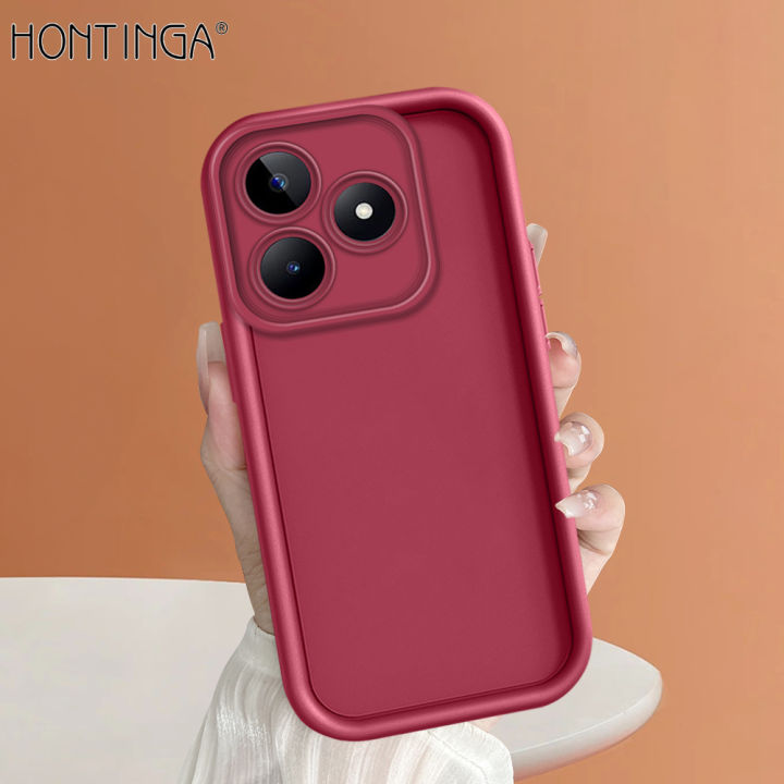 Hontinga for Realme C53 C51 Narzo N53 Note 50 Back Cover Luxury Ladder Soft Camera Protection Rubber Phone Case