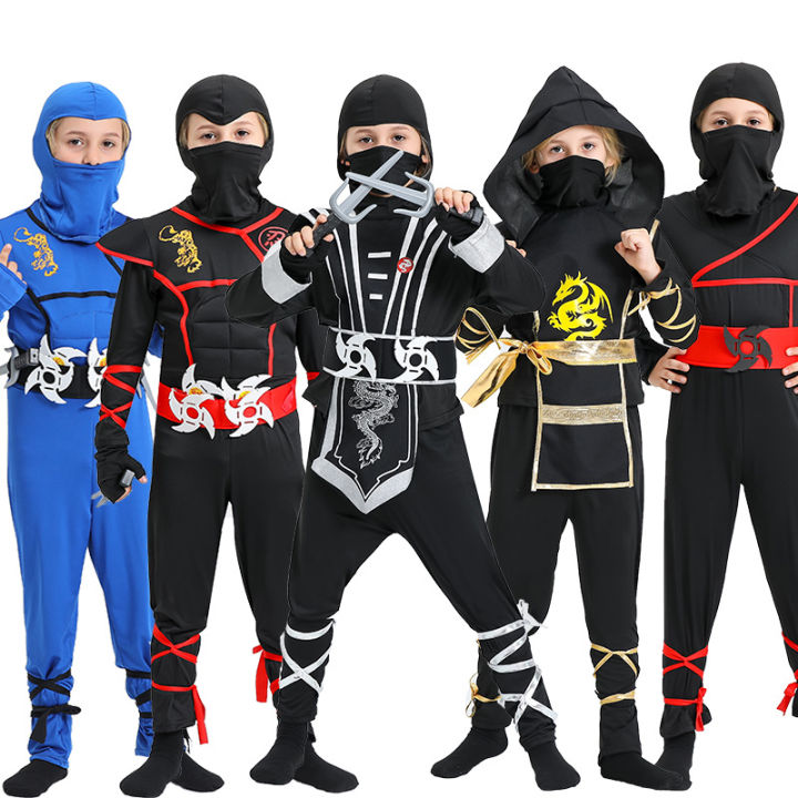 Anime Boys NINJA Cosplay Costume Jumpsuit Outfits Fantasia Children Boys Halloween Performance Samurai Costume Ninja costume