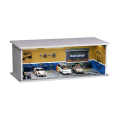 1/64 Diorama Car Garage Model LED Lighting City Car Showroom Scene for Miniatures Vehicles Display Model Assembled Park. 