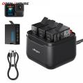 3-Ways Battery Charger Hub For GOPro Hero 13 Fast Charger Station LED Tips Charger Case For GO Pro Hero 13 Camera Accessories. 