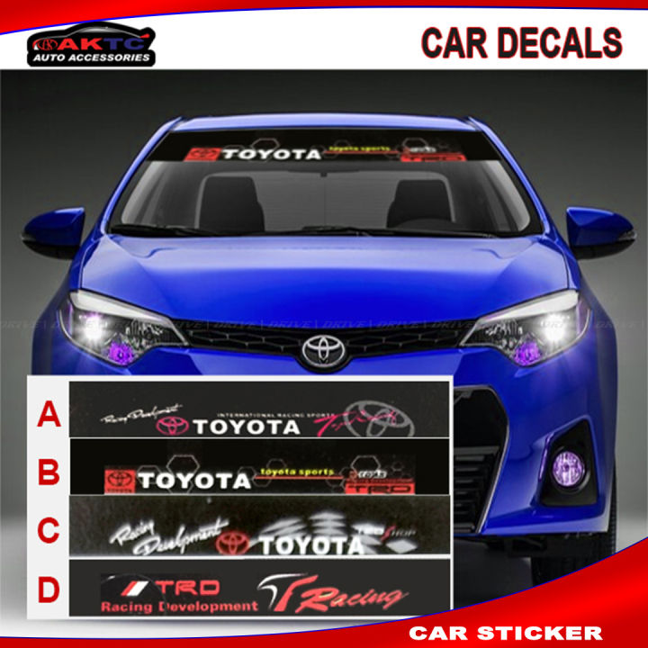 TOYOTA TRD Racing Car Universal Windshield reflective sticker Sport Windshield Banner Vinyl Decal Sticker CAR FRONT Windshield Glass Sticker