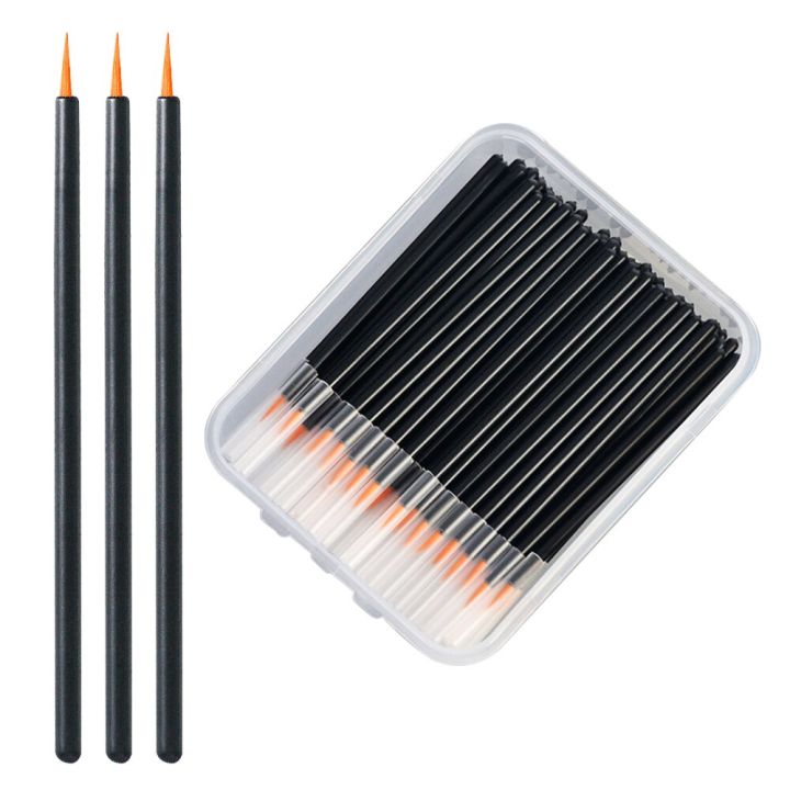 50pcs/Box Disposable Lip Brushes Professional Super Thin Angled Liner Make Up Brush For Eyeliner Eyebrow Sharp Cosmetic Tools