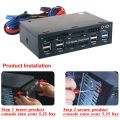 Multi-Function USB 3.0 Hub eSATA SATA Port Internal Card Reader PC Dashboard Media Front Panel Audio for SD MS CF TF M2 MMC. 