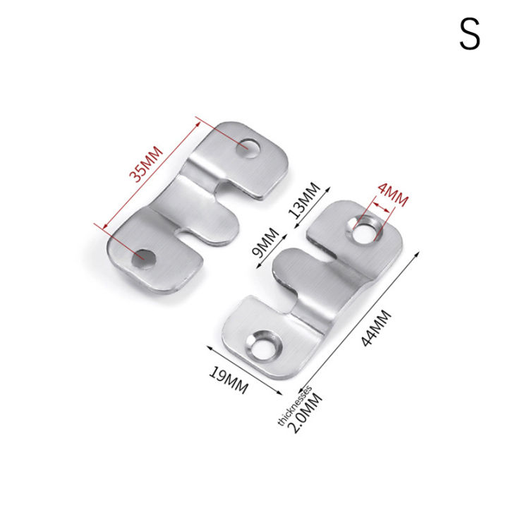 2PCS Heavy Duty Picture Frame Hooks Wall Hanger Steel Interlock Bracket Joint Bed Corner Hanging Hook Furniture Hardware