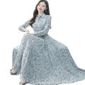 New Stylish Womens Digital Print Long Kurti Formal Long Shirt Step Gown Long Sleeve One Piece Dress. 