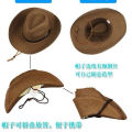 Sun Protection Summer Men's Straw Hat Foldable Cowboy Hat Outdoor Sun Shade Top Hat Beach Hat Broad-Brimmed Hat Travel Cap Men.