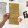 Sweet Journal 2PCS INS Bronzing Number Alphabet PVC Stickers Diary Journaling Resin Crafts Scrapbooking Decorative DIY Sticker.