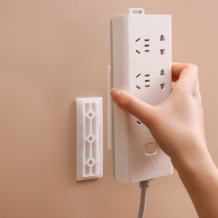 Fixer of Patch Panel Sticker Punch-free Wall-Mounted Plug Fixer Home Self-Adhesive Socket Fixer Storage Patch Panel Router Clip