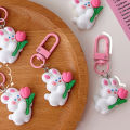 【100%-original】 Cute Mini Tulip Rabbit Keychain Lovely Pink Bunny Doll Key Chain For Women Girl Kids Bag Earphone Box Hangings Keyring Pendant Cherry Super Store. 