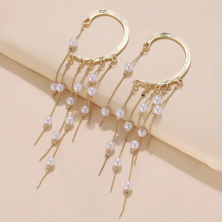Jewelrys%20Gifts%20Earrings%20Long%20Earring%20Bohemia%20For%20Women%20Drop%20Dangle%20Earrings%20Pearl%20Earrings%20Golden%20Color%20Earrings%20-%20Image%203