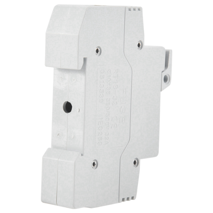 2X%20RT18-32X%20AC%20380V%2032A%201%20Pole%2010x38mm%20DIN%20Rail%20Mount%20Fuse%20Holder%20Base%20-%20Image%202