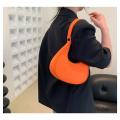 Casual Shoulder Bags Women Felt Stone Pattern Underarm Bag Fashion Exquisite Crescent Saddle Bags Ladies Advanced Armpit Bag. 