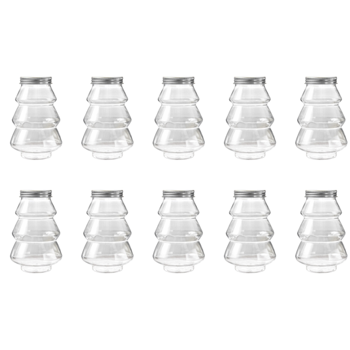 Christmas Tree Candy Jar Children'S Gift DIY Gift Candy Biscuit Snack Year Decoration Box Silver Cover