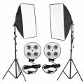 Photo Video Studio Lighting adjustable Kit 4-Socket E27 Lamp Holder Softbox Light Stands with storage bag.