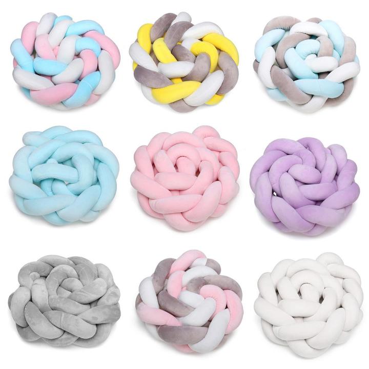 Sweet%20Baby%20Soft%20Knot%20Pillow%20Braided%20Crib%20Bumper%20Decorative%20Baby%20Bedding%20Sheets%20Cushion%20multicolor%20-%20Image%204