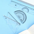 4PCS Measure Draw Plastic Transparent Ruler Protractor Triangle Ruler School Office Supplies Scale Stationery. 