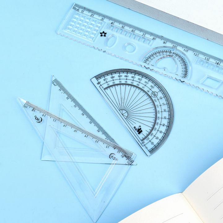 4PCS%20Measure%20Draw%20Plastic%20Transparent%20Ruler%20Protractor%20Triangle%20Ruler%20School%20Office%20Supplies%20Scale%20Stationery%20-%20Image%207
